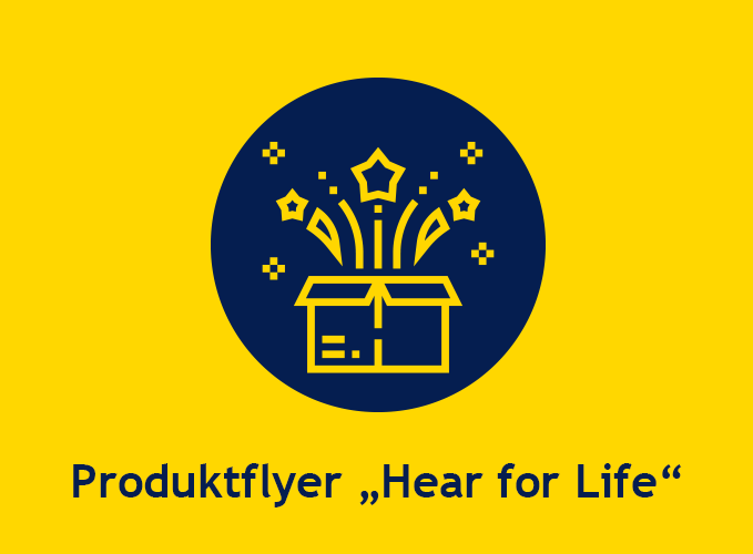 Produktflyer Hear for life